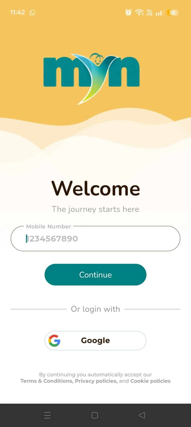 Meet Your Needs — welcome and account sign-in options
