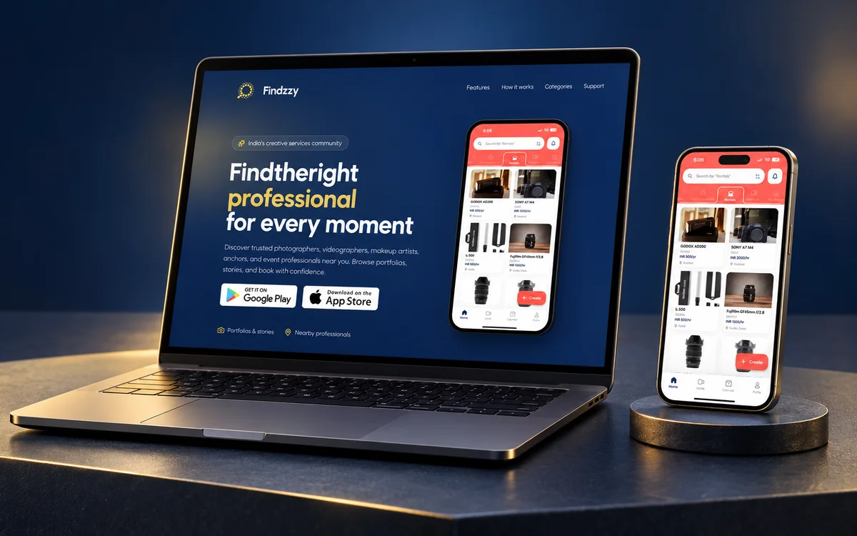 Findzzy promotional device mockup — generated project thumbnail